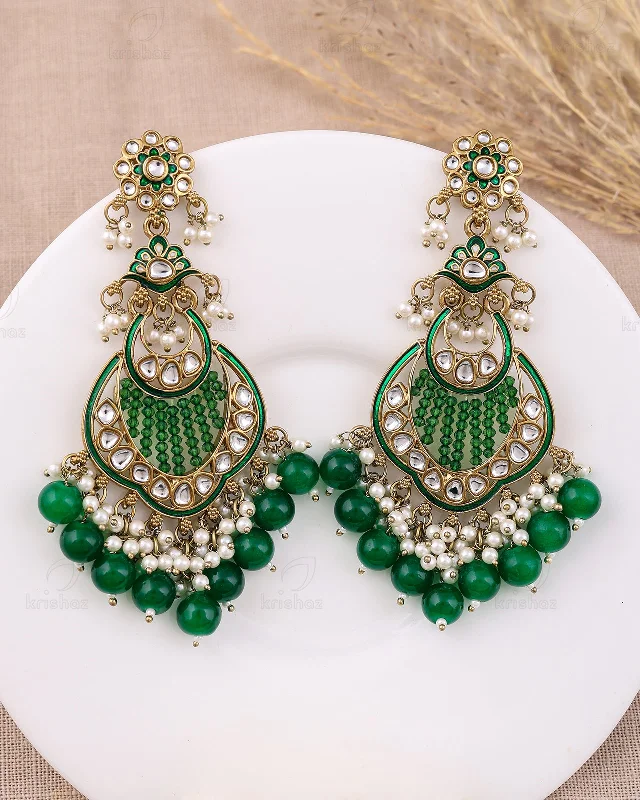 Hoop earrings with circle designs for a classic and timeless shape-Anukriti Kundan Danglers-M