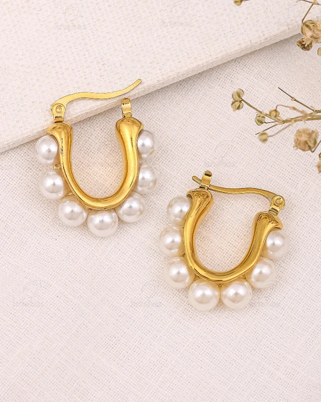 Hoop earrings with rhinestone embellishments for a glamorous and sparkling look-Belen Fashionable Hoops