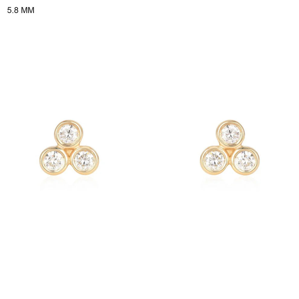 Hoop earrings with infinity loop designs for a continuous and eternal shape-Bezel Set Diamond Cluster Earrings