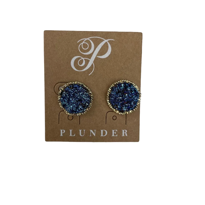 Best hoop earrings with twisted rope designs for a nautical-inspired style-BLUE EARRINGS STUD by PLUNDER