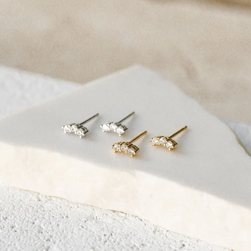 Hoop earrings with a matte black finish for a sleek, edgy vibe-Britt - Gold or Silver Sterling Silver Studs