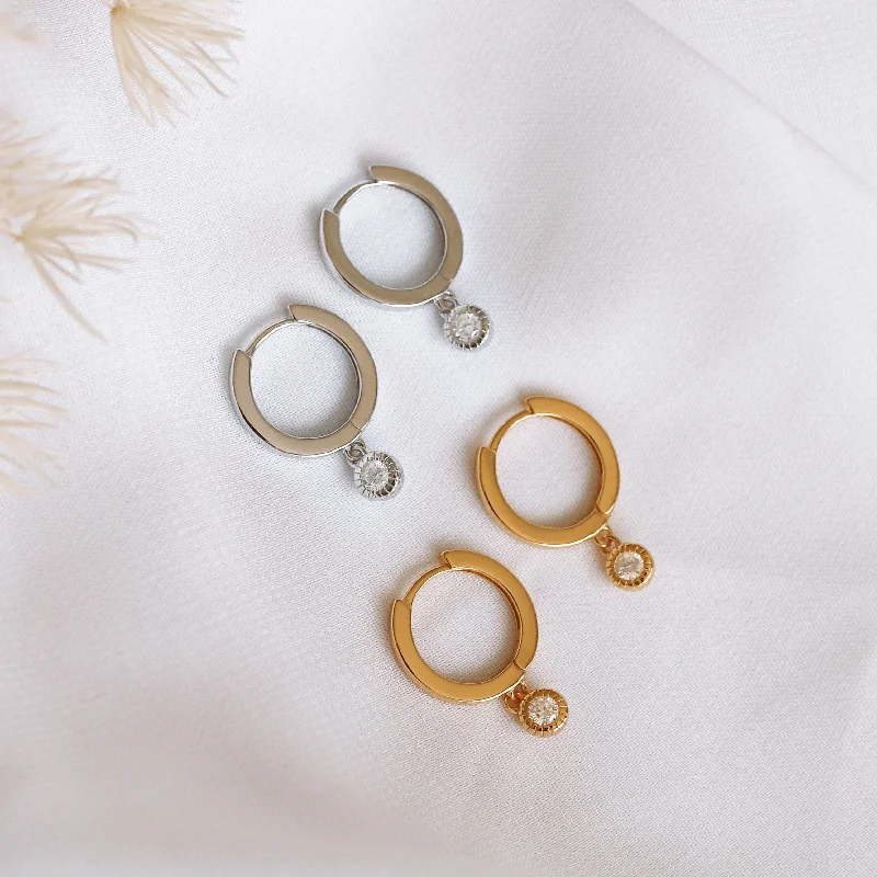 Best hoop earrings with rose gold for a romantic and warm aesthetic-Caera - Sterling Silver Hoop Earrings