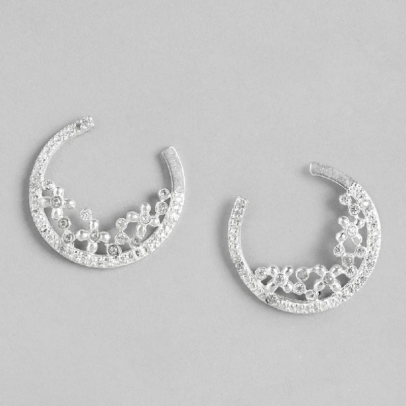 Hoop earrings with tortoiseshell designs for a chic and classic style-Silver Earring