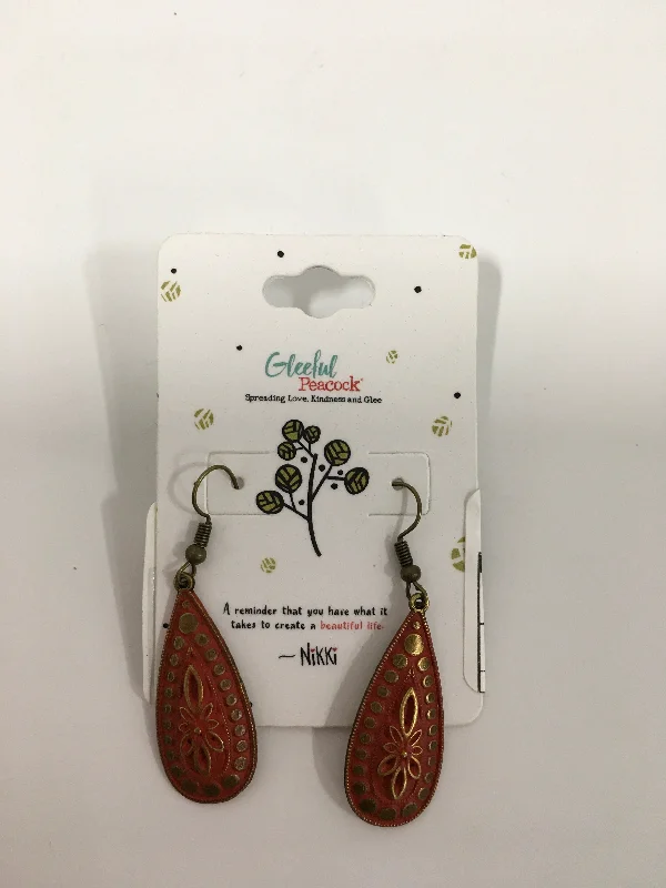 Hoop earrings with leather accents for a sleek and bold combination-Earrings Dangle/drop Gleeful Peacock