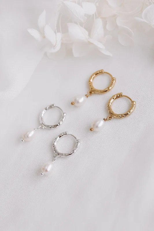 Best hoop earrings with vintage-style detailing for a nostalgic and timeless look-Harper - Gold or Silver Sterling Silver Pearl Hoops