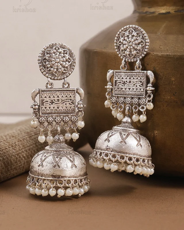 Hoop earrings with rhinestone embellishments for a glamorous and sparkling look-Heena Jhumki Earrings