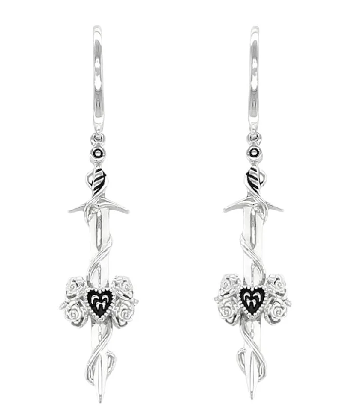 Best hoop earrings with asymmetrical designs for a fashion-forward, avant-garde look-Fairytale Fantasies Sword Earrings