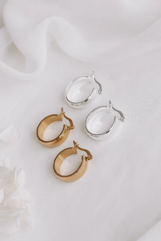 Hoop earrings with floral motifs for a feminine and nature-inspired look-Kylie - Gold or Silver Stainless Steel Hoops