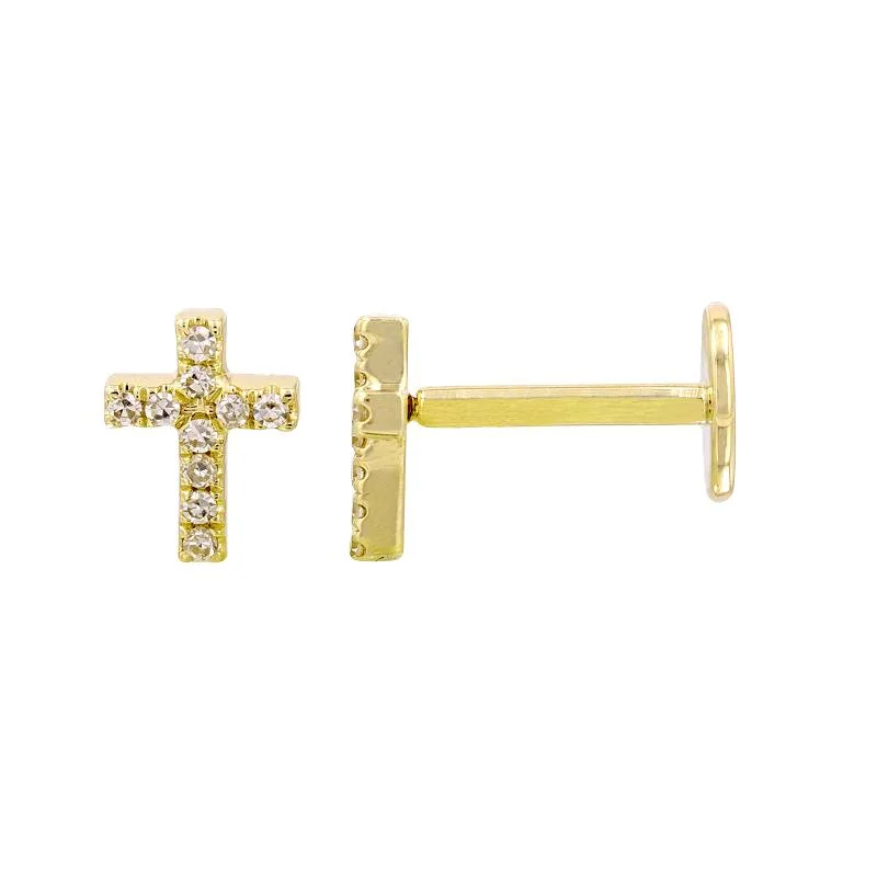 Small hoop earrings for a delicate and understated everyday wear-Mini Cross Studs