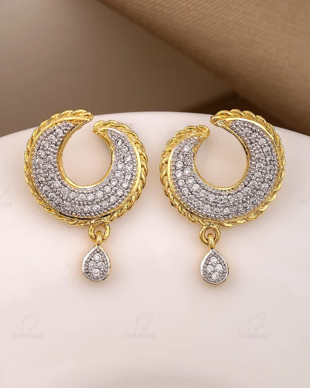 Hoop earrings with gold accents for a warm, elegant statement piece-Oshin Mini Cz Dangler