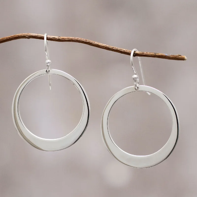 Large hoop earrings for a bold and statement-making fashion accessory-Perfect Moon Unique Sterling Silver Dangle Earrings