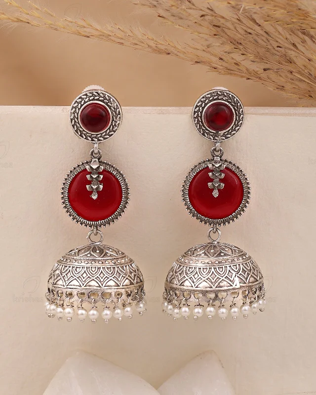 Best hoop earrings with geometric shapes for a modern and artistic appeal-Pratha Jhumki Earrings