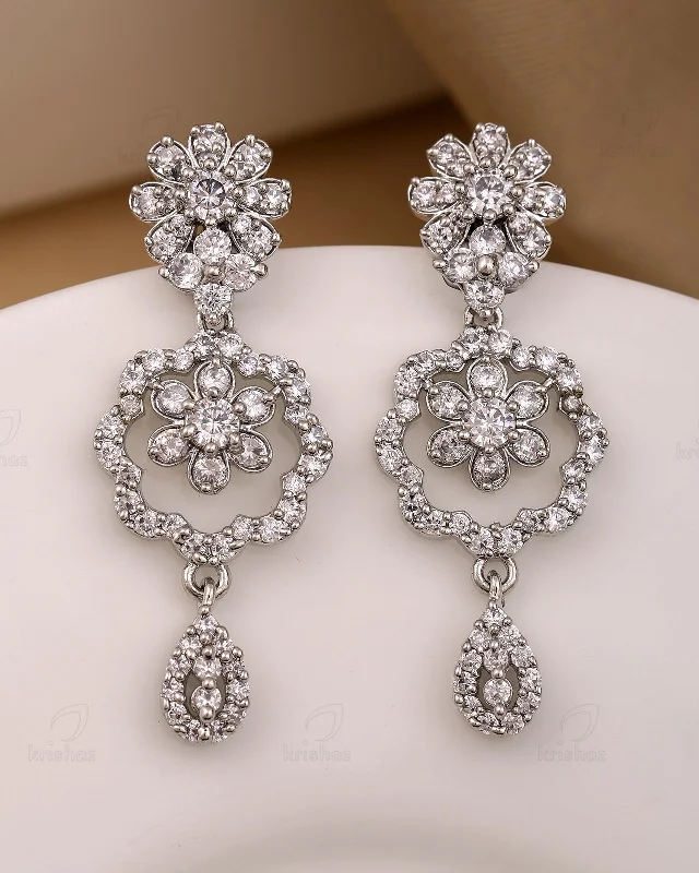 Best hoop earrings with matte finish for a sophisticated, understated design-Rosette Cz Danglers