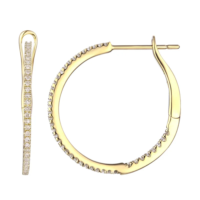 Best hoop earrings with enamel details for a colorful and modern look-21mm Round Diamond Hoops