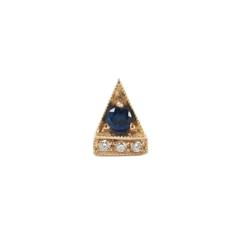 Best hoop earrings with multi-colored gemstones for a vibrant and lively touch-Sapphire Deco Stud (Single)