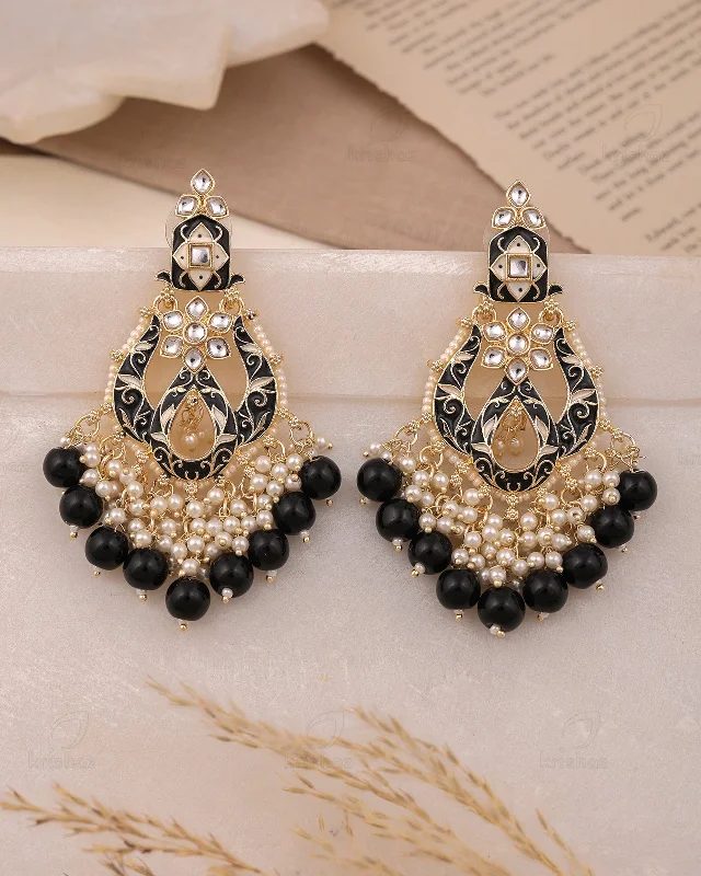 Hoop earrings with pearl accents for a chic and classic style-Sheetal Kundan Danglers-M