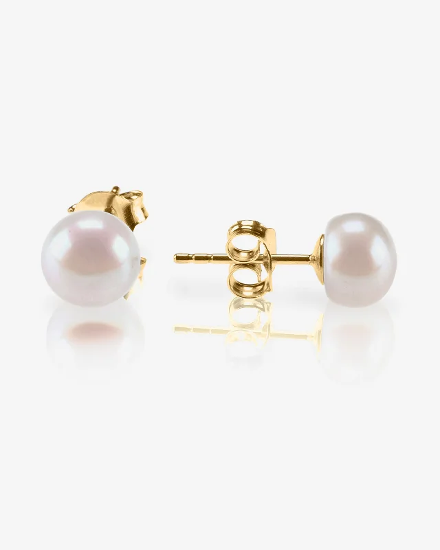 Hoop earrings with faceted crystals for added sparkle and shine-Freshwater Pearl Studs