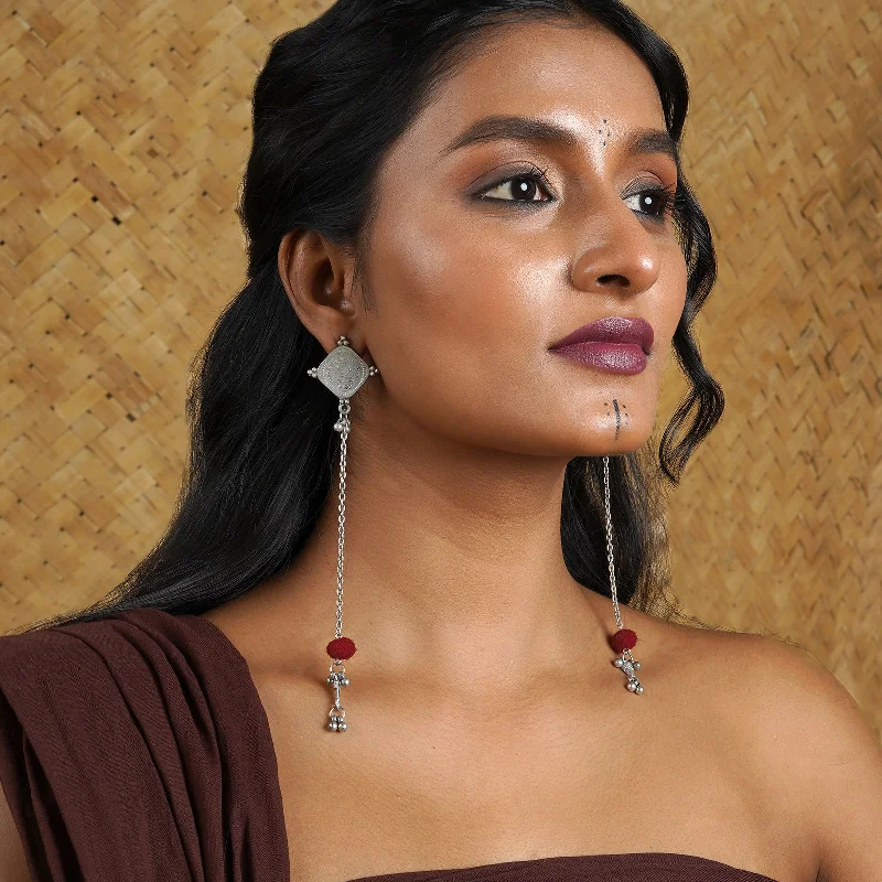 Hoop earrings with leather accents for a sleek and bold combination-Teejh Mashka Coin Earring